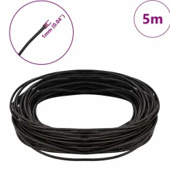 vidaXL Cordón de cuero Marrón Oscuro Ø1 mm x 5 m Cuero Marrón oscuro Discount