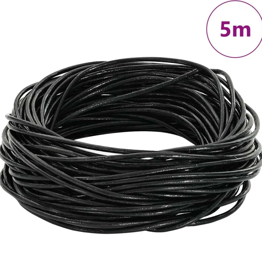 vidaXL Arte Y Ocio-Cordón de cuero Ø1 mm x 5 m Cuero