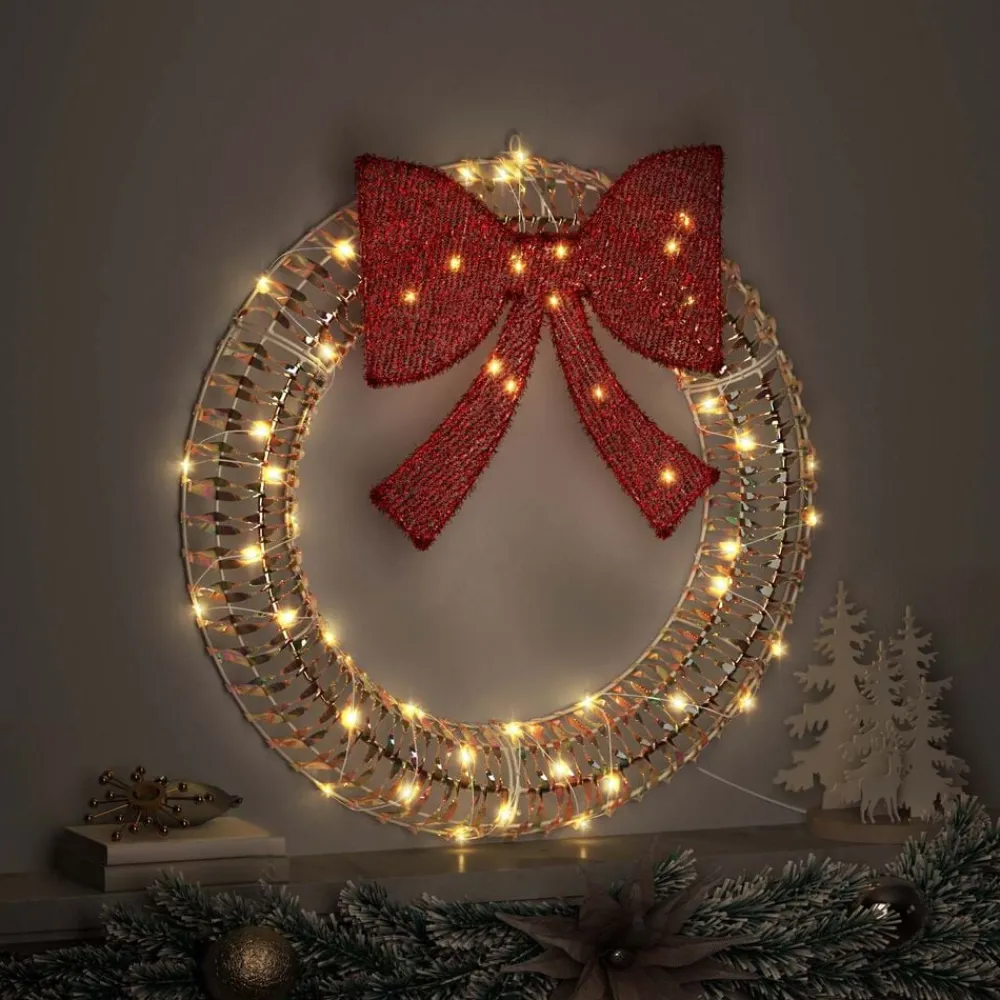 vidaXL Corona con 60 LED cálido 76 x 76 x 8 cm PET Clearance