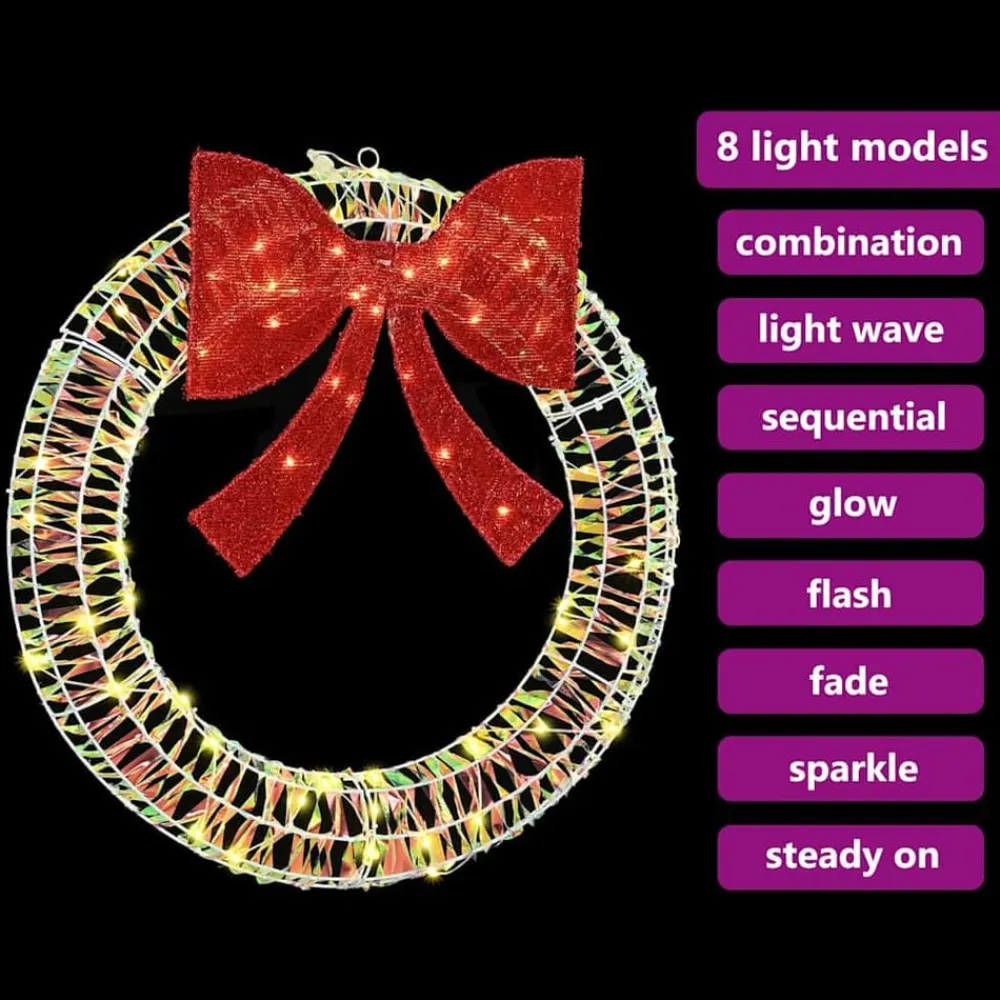 vidaXL Corona con 60 LED cálido 76 x 76 x 8 cm PET Clearance