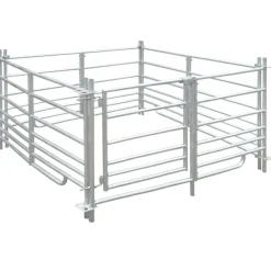 vidaXL Corral para ovejas de 4 paneles acero galvanizado 137x137x92 cm Sale