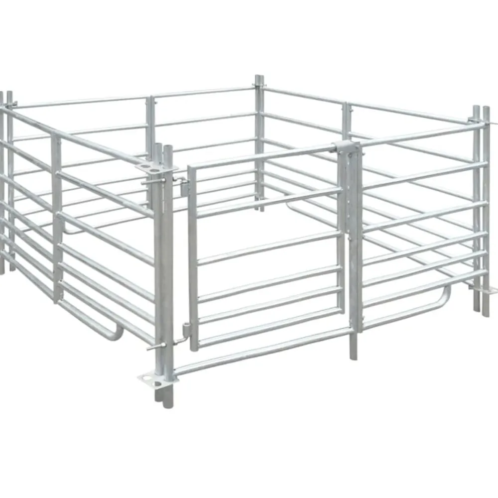 vidaXL Corral para ovejas de 4 paneles acero galvanizado 137x137x92 cm Sale
