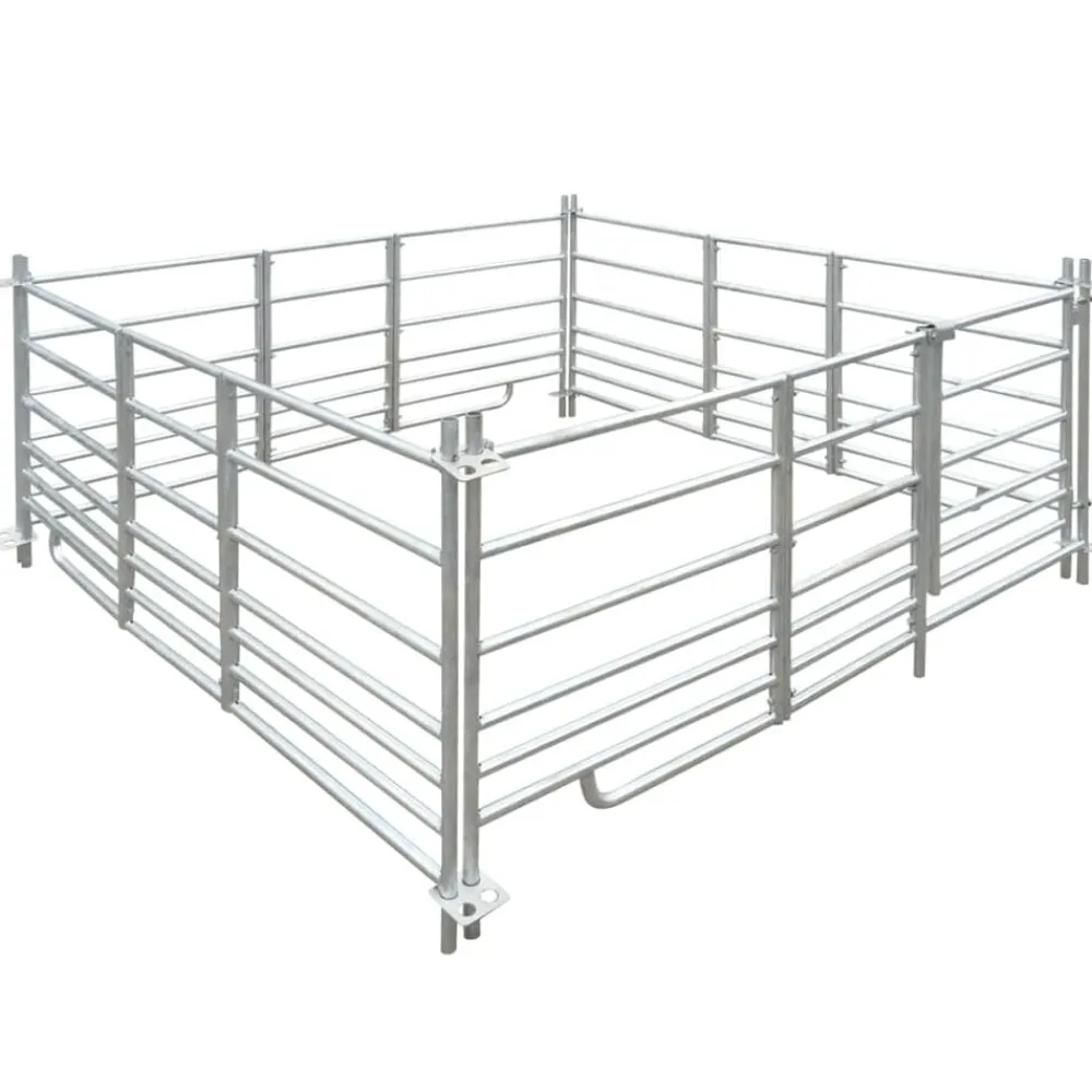 vidaXL Corral para ovejas de 4 paneles acero galvanizado 183x183x92 cm Sale