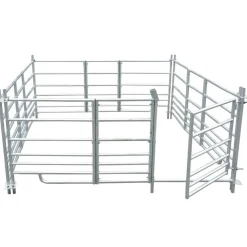 vidaXL Corral para ovejas de 4 paneles acero galvanizado 183x183x92 cm Sale