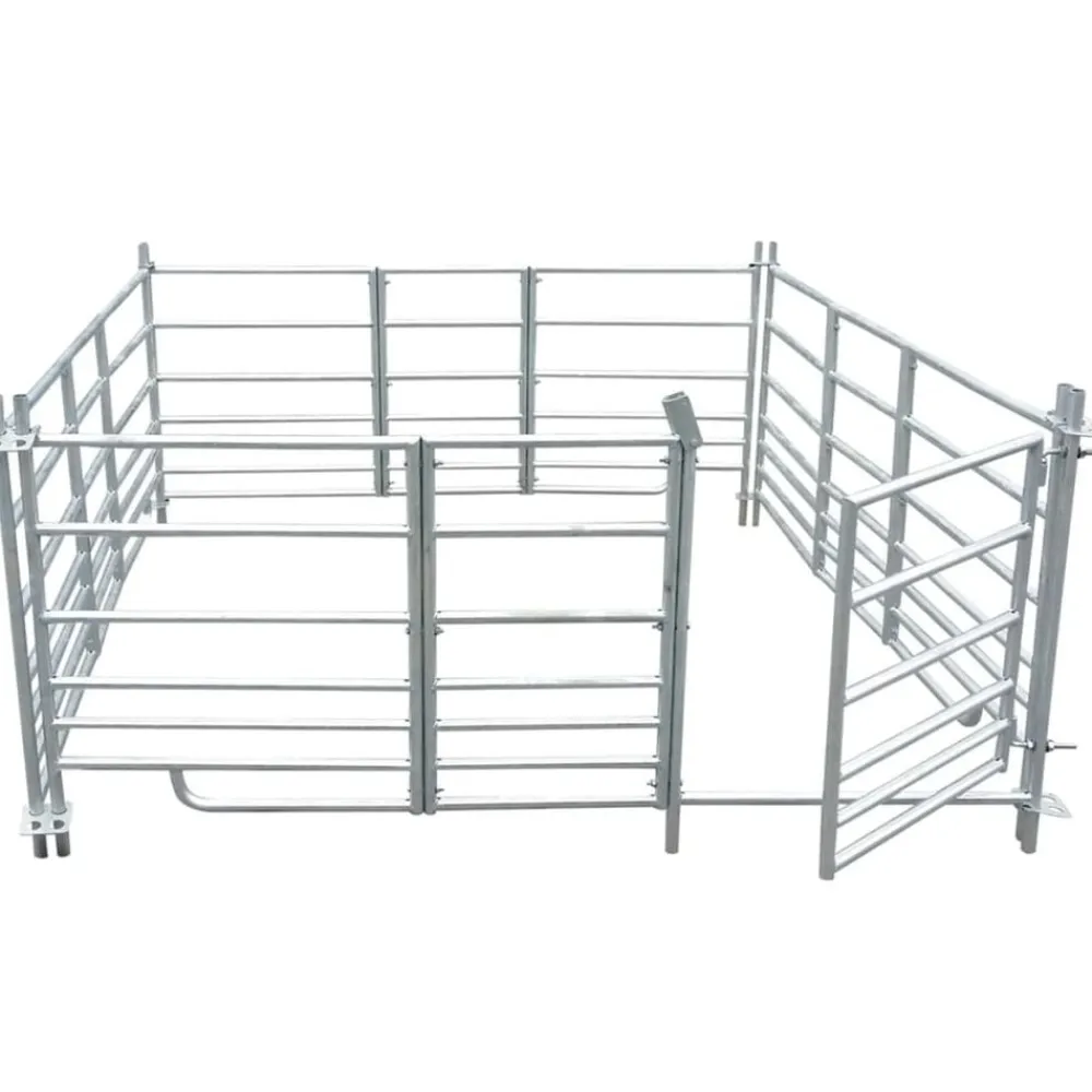 vidaXL Corral para ovejas de 4 paneles acero galvanizado 183x183x92 cm Sale