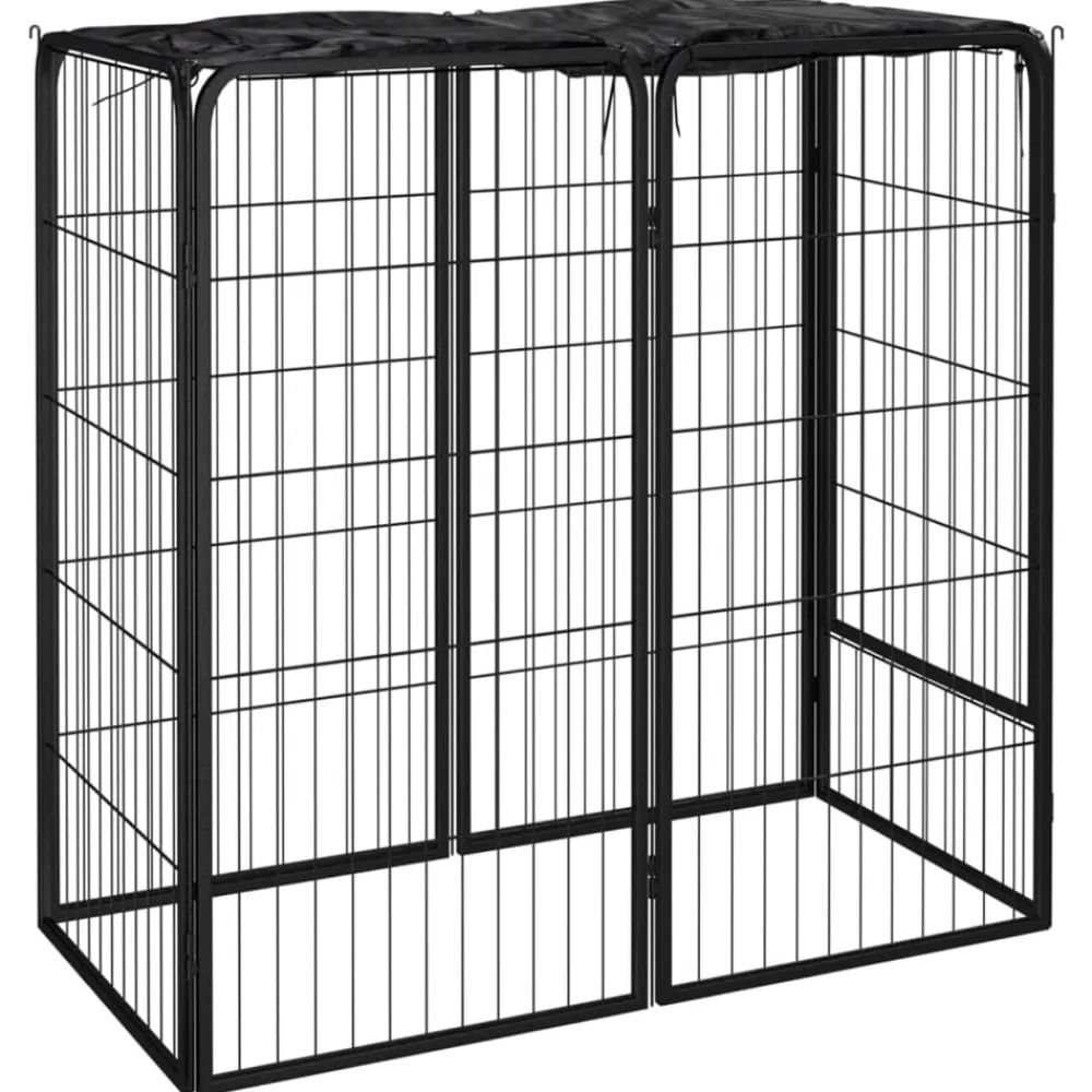 vidaXL Productos Para Mascotas-Corral para perros 6 paneles acero con recubrimiento en polvo