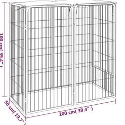 vidaXL Productos Para Mascotas-Corral para perros 6 paneles acero con recubrimiento en polvo