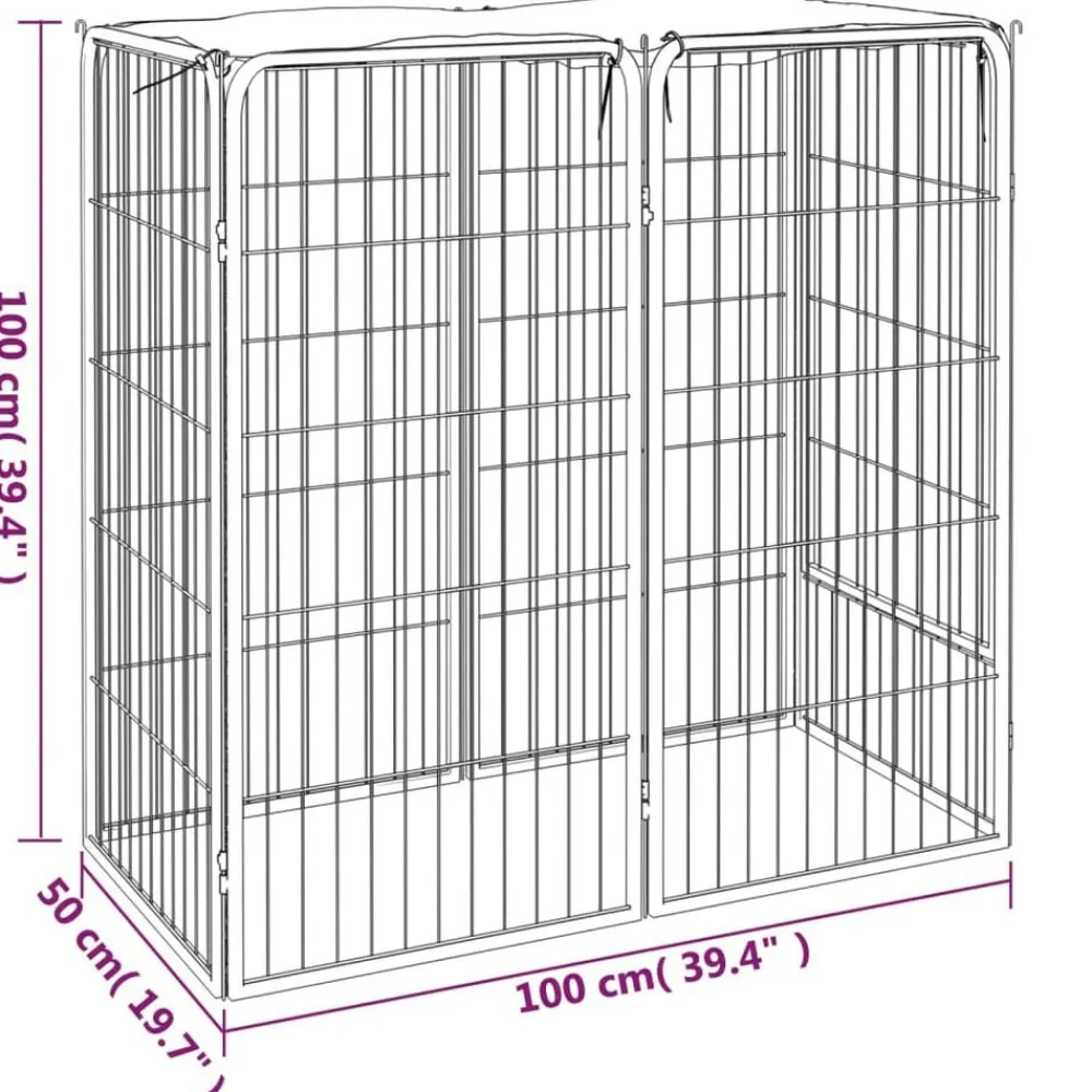 vidaXL Productos Para Mascotas-Corral para perros 6 paneles acero con recubrimiento en polvo