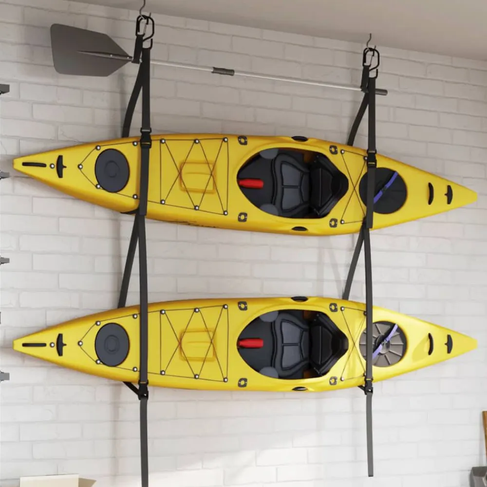 vidaXL Correas de almacenamiento de kayak dobles y clips de remo 50 kg Sale