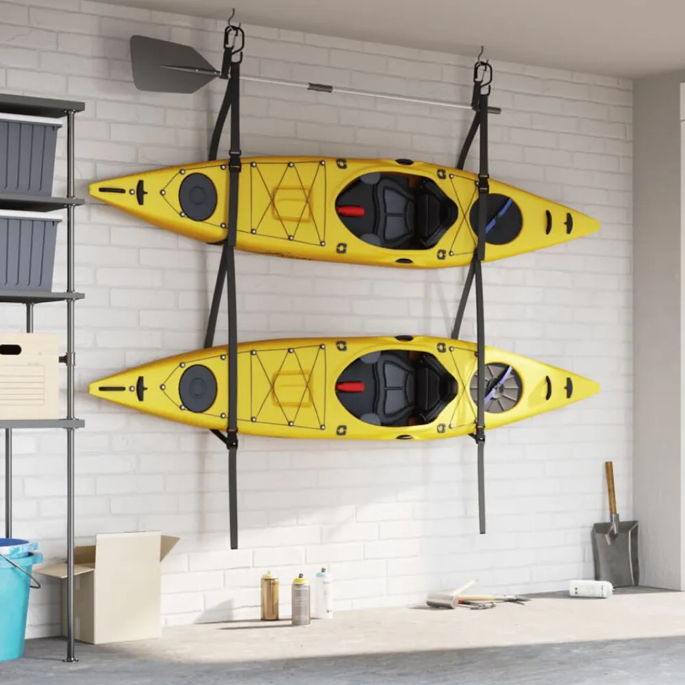 vidaXL Correas de almacenamiento de kayak dobles y clips de remo 50 kg Sale