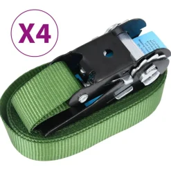 vidaXL Correas de sujeción de trinquete 4 unidades verde 800 daN 6 m