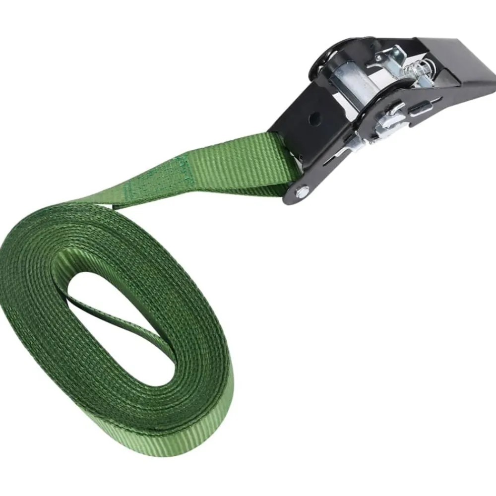 vidaXL Correas de sujeción de trinquete 4 unidades verde 800 daN 6 m
