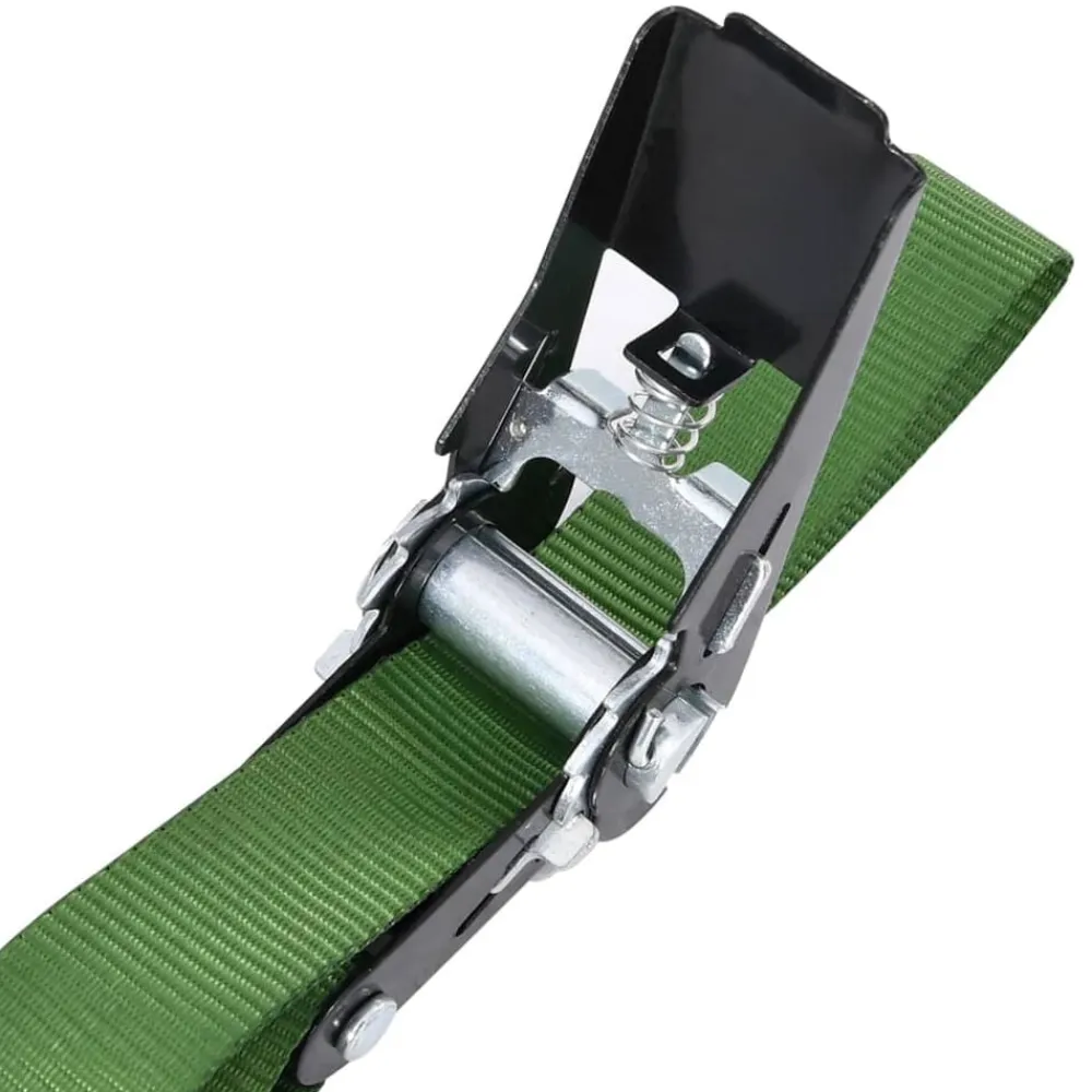 vidaXL Correas de sujeción de trinquete 4 unidades verde 800 daN 6 m
