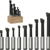 vidaXL Herramientas-Cortadoras de perforación 9 piezas 12 mm con base de madera