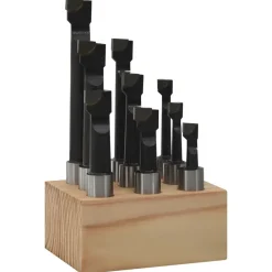 vidaXL Herramientas-Cortadoras de perforación 9 piezas 12 mm con base de madera