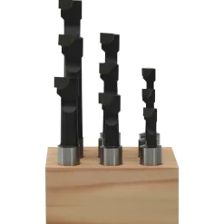 vidaXL Herramientas-Cortadoras de perforación 9 piezas 12 mm con base de madera