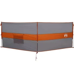 vidaXL Cortaviento de camping impermeable gris naranja 344x120 cm Gris y naranja New