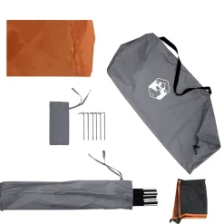 vidaXL Cortaviento de camping impermeable gris naranja 344x120 cm Gris y naranja New
