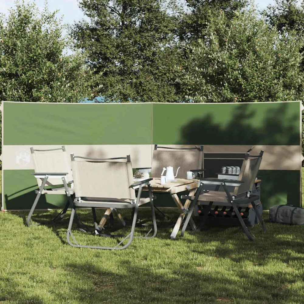 vidaXL Cortaviento de camping impermeable 344x120 cm Verde Hot