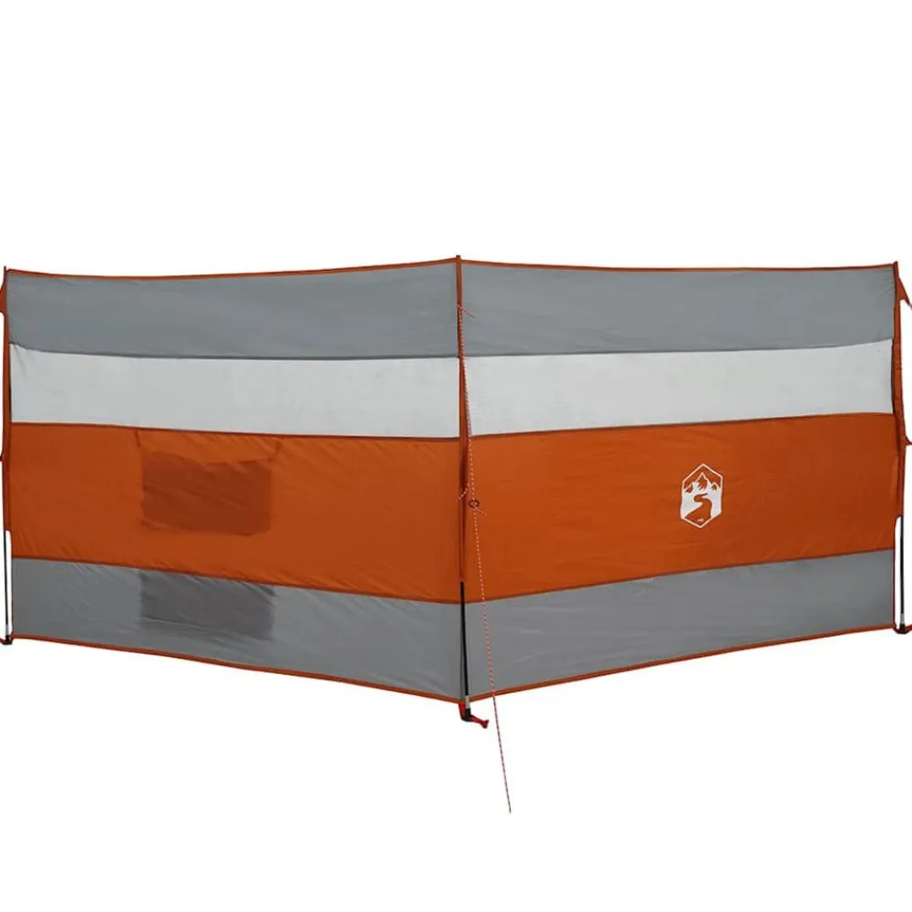 vidaXL Cortaviento de camping impermeable gris naranja 340x130 cm Gris y naranja New