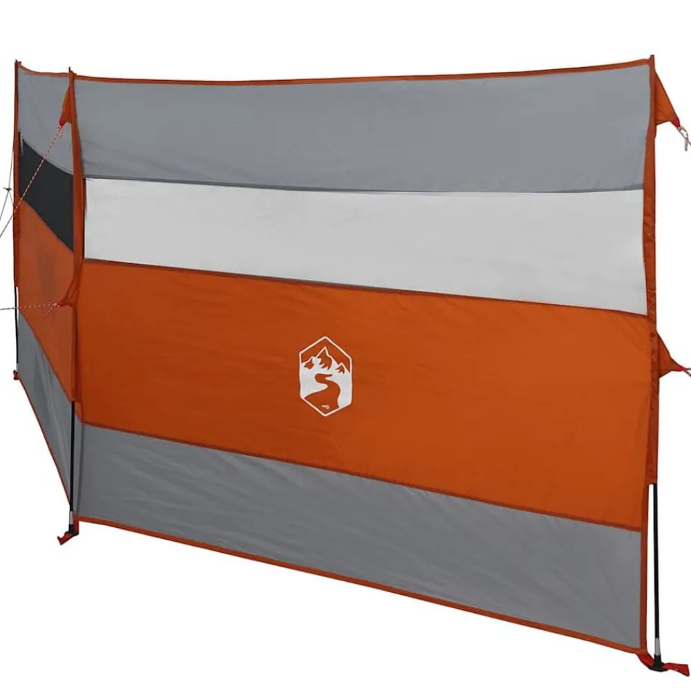 vidaXL Cortaviento de camping impermeable gris naranja 340x130 cm Gris y naranja New