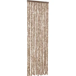 vidaXL Decoración-Cortina antimoscas chenilla beige y marrón oscuro 56x185 cm
