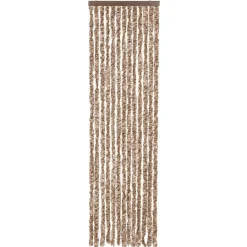 vidaXL Decoración-Cortina antimoscas chenilla beige y marrón oscuro 56x185 cm