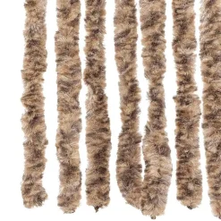 vidaXL Decoración-Cortina antimoscas chenilla beige y marrón oscuro 56x185 cm