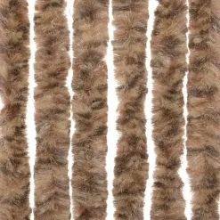 vidaXL Decoración-Cortina antimoscas chenilla beige y marrón oscuro 56x185 cm