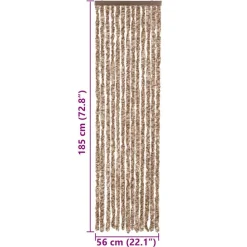 vidaXL Decoración-Cortina antimoscas chenilla beige y marrón oscuro 56x185 cm