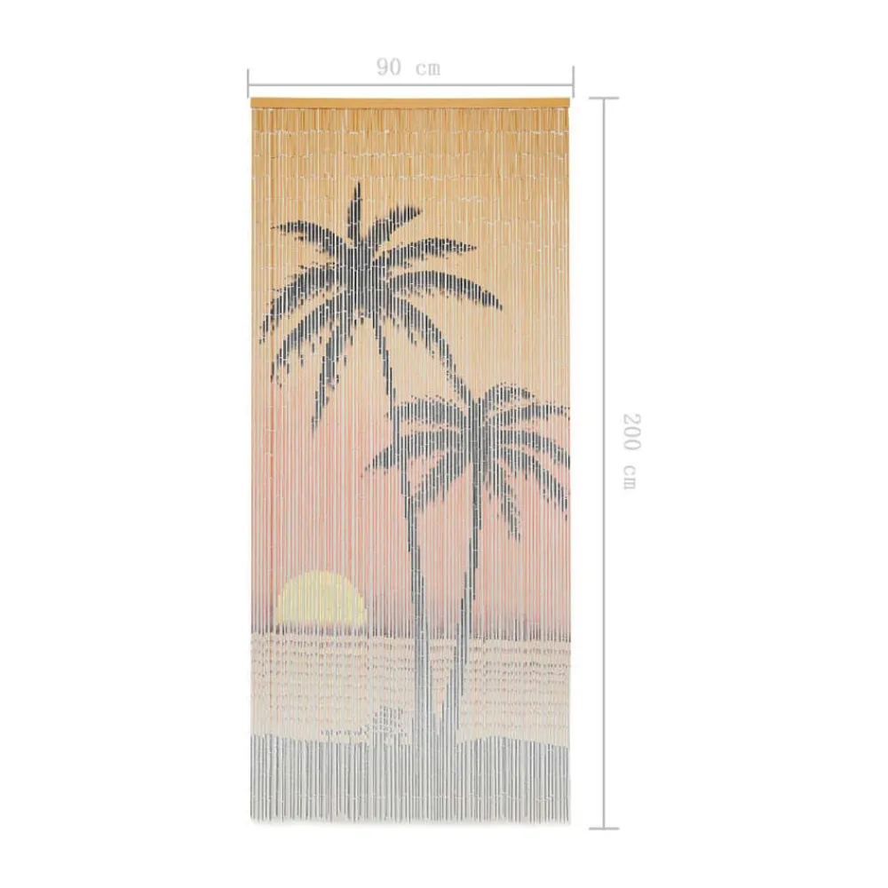 vidaXL Cortina de bambú para puerta contra insectos 90x200 cm Hot
