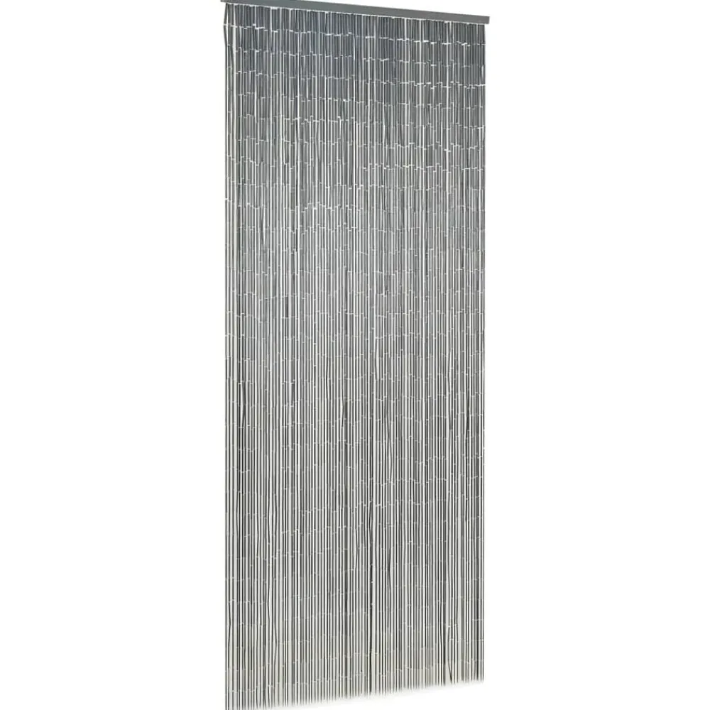 vidaXL Cortina de bambú para puerta contra insectos 90x200 cm Gris oscuro Outlet