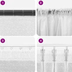 vidaXL Decoración-Cortina de Encaje con cortinas Floral 80 x 150 cm Poliéster