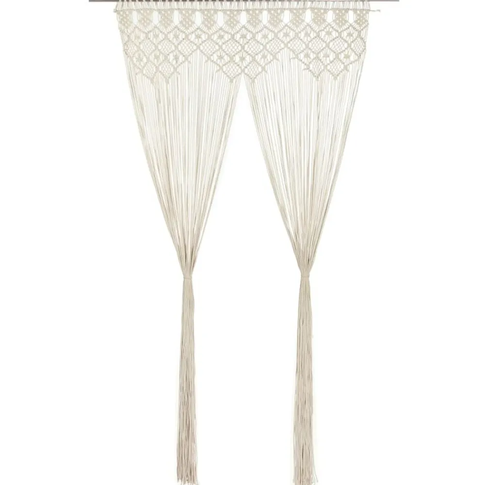 vidaXL Cortina de macramé algodón 140x240 cm Crema Best