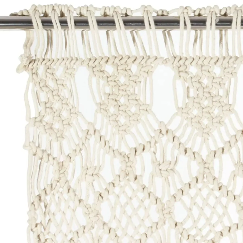 vidaXL Cortina de macramé algodón 140x240 cm Crema Best