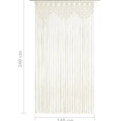 vidaXL Cortina de macramé algodón 140x240 cm Crema Best