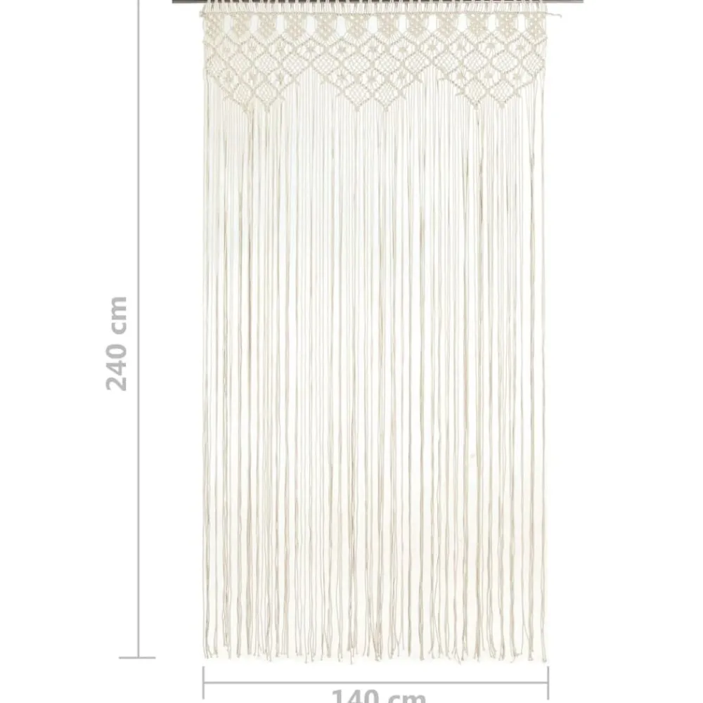 vidaXL Cortina de macramé algodón 140x240 cm Crema Best