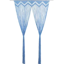 vidaXL Cortina de macramé algodón 140x240 cm Azul Best