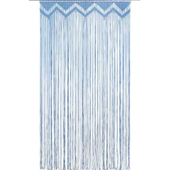 vidaXL Cortina de macramé algodón 140x240 cm Azul Best