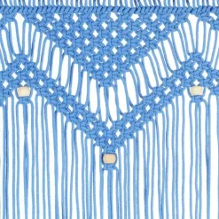 vidaXL Cortina de macramé algodón 140x240 cm Azul Best