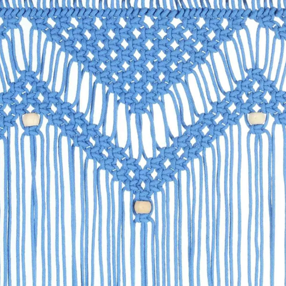 vidaXL Cortina de macramé algodón 140x240 cm Azul Best