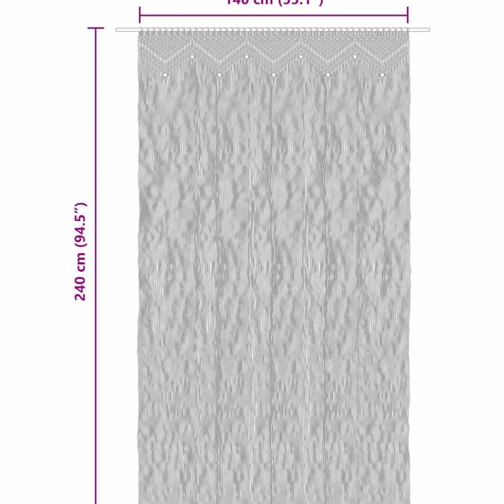 vidaXL Cortina de macramé algodón 140x240 cm Azul Best