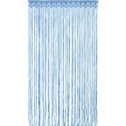 vidaXL Cortina de macramé algodón 140x240 cm Azul Discount