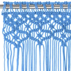 vidaXL Cortina de macramé algodón 140x240 cm Azul Discount