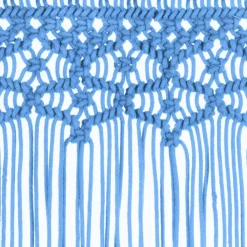 vidaXL Cortina de macramé algodón 140x240 cm Azul Discount