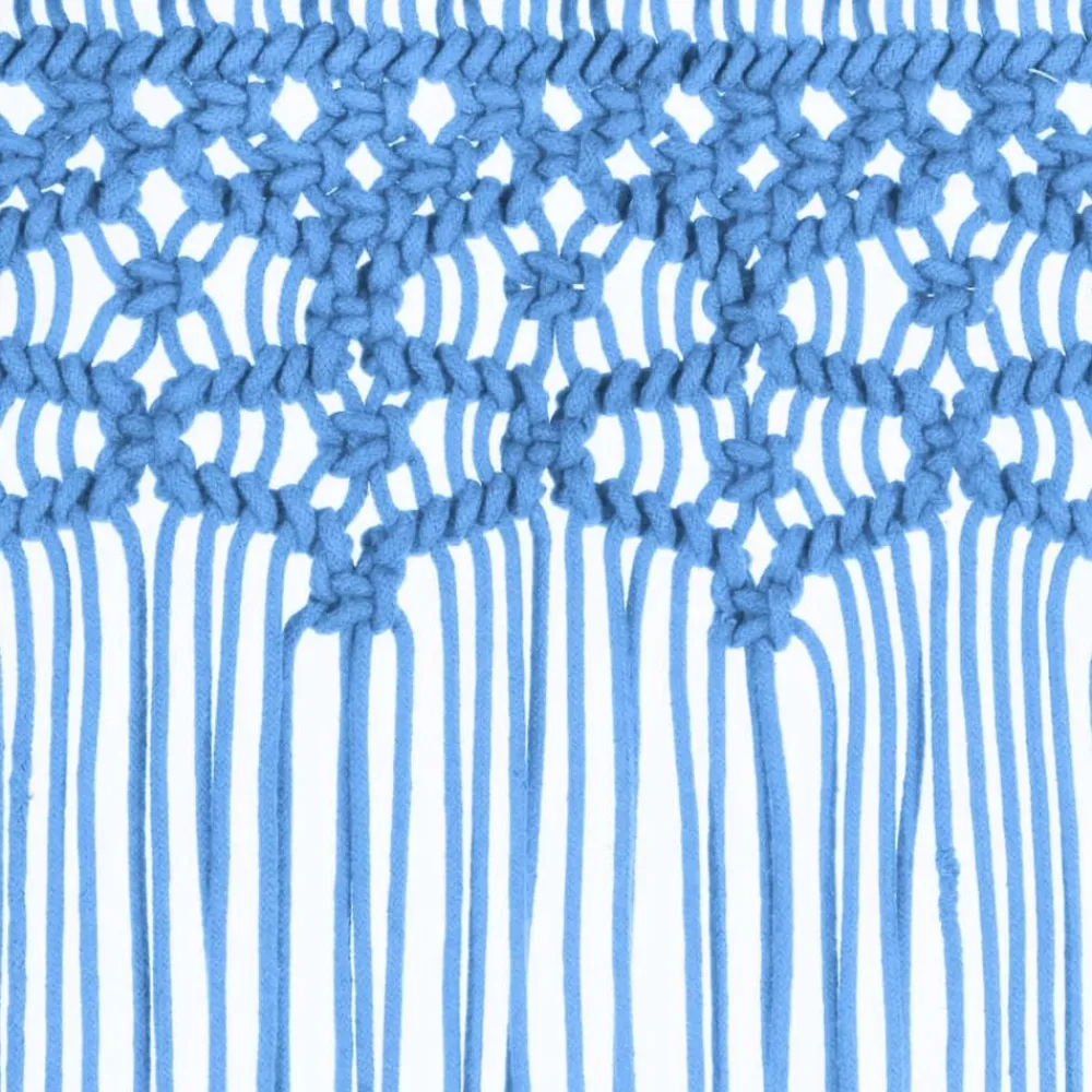 vidaXL Cortina de macramé algodón 140x240 cm Azul Discount