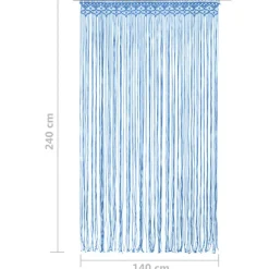 vidaXL Cortina de macramé algodón 140x240 cm Azul Discount