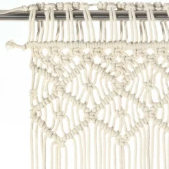 vidaXL Cortina de macramé algodón 140x240 cm Crema Outlet