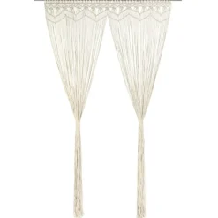 vidaXL Cortina de macramé algodón 140x240 cm Crema New