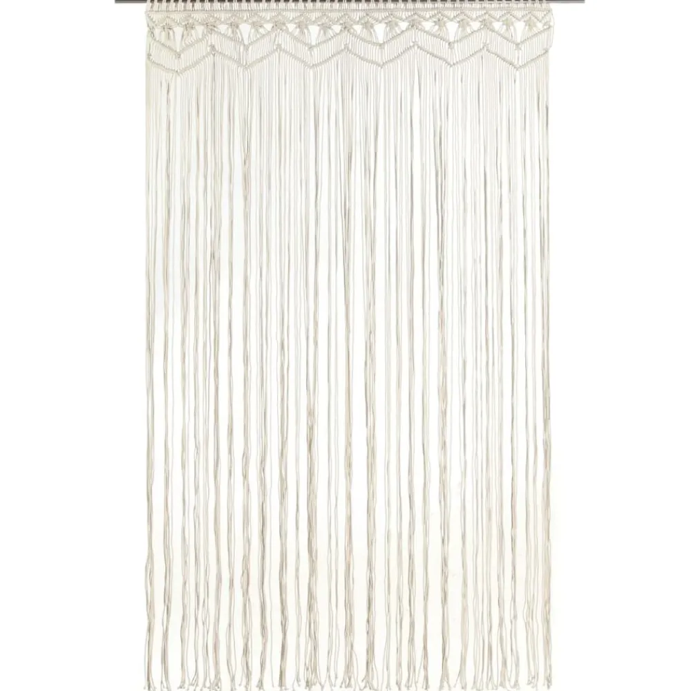 vidaXL Cortina de macramé algodón 140x240 cm Crema New